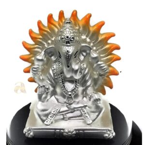 999 Pure Silver Ganesh idol / Statue / Murti Round Base