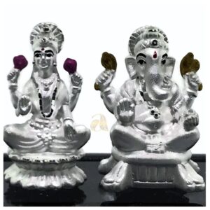 999 Pure Silver Ganesh & Lakshmi / Laxmi idol / Statue