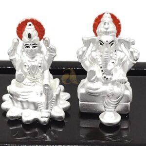 999 Pure Silver Ganesh & Lakshmi / Laxmi idol / Statue / Murti