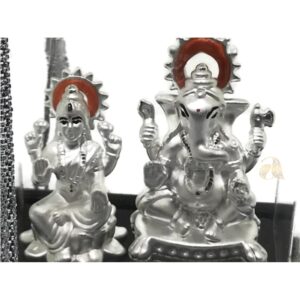 999 Pure Silver Lakshmi / Laxmi Ganesha idol / Statue / Murti