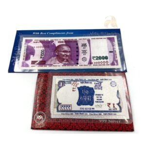 999 Pure Silver Five Gram RS2000+RS1 Set Indian Rupee Replica
