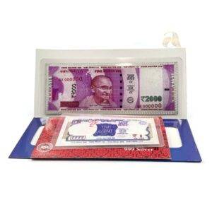 999 Pure Silver Five Gram RS2000+RS1 Set Indian Rupee Replica