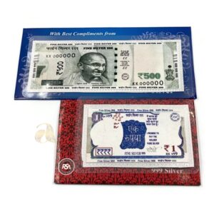999 Pure Silver Five Gram RS500+RS1 Set Indian Rupee Replica