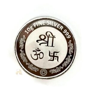 999 Pure Silver Ganesha Lakshmi / Laxmi Ten Gram Coin