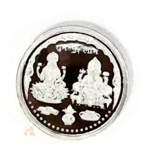 999 Pure Silver Ganesha Lakshmi / Laxmi Ten Gram Coin