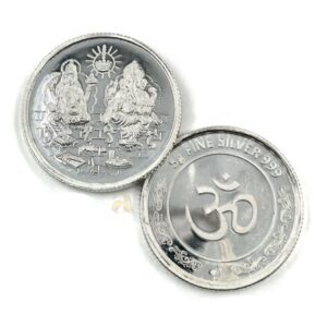 999 Pure Silver Ganesha Lakshmi / Laxmi Five Grams Coin