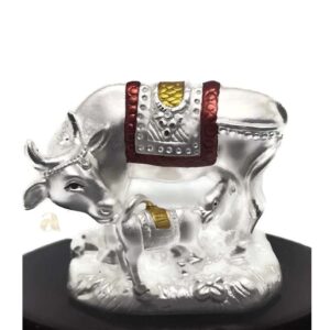 999 Pure Silver Kamdhenu Cow Statue / Idol / Murti