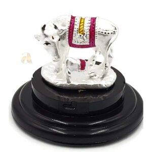 999 Pure Silver Kamdhenu Cow Statue / Idol / Murti