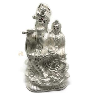 999 Pure Silver Handmade Radha Krishna idol / Statue / Murti