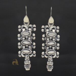 Dotted design pure silver earrings