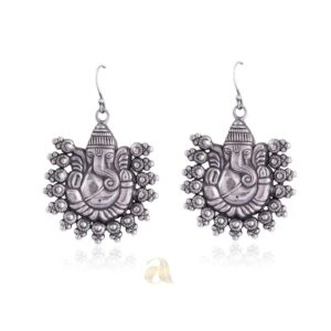 Lord ganesha silver earring
