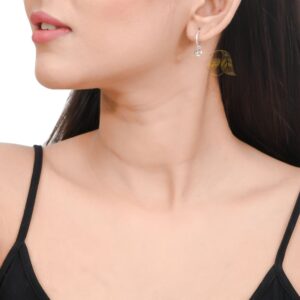 Mini silver bali with multicolored stone