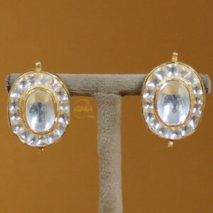 Gold Plated silver stud with kundan