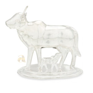 Silver Statue of Cow & Calf